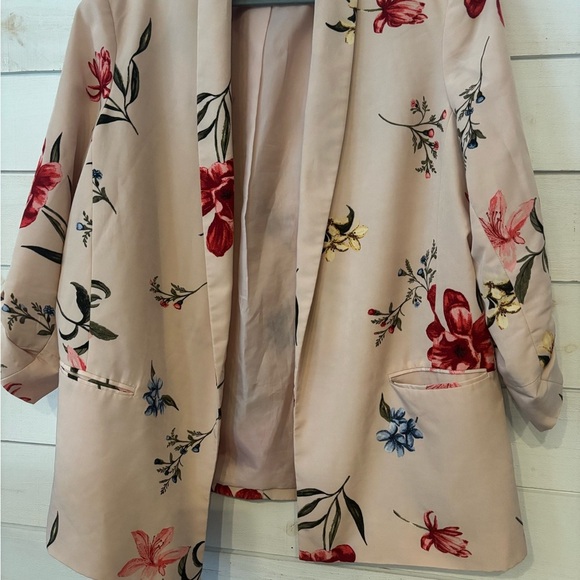 Primark Floral Kimono Blazer Jacket in blush size women’s 16 - Picture 2 of 14